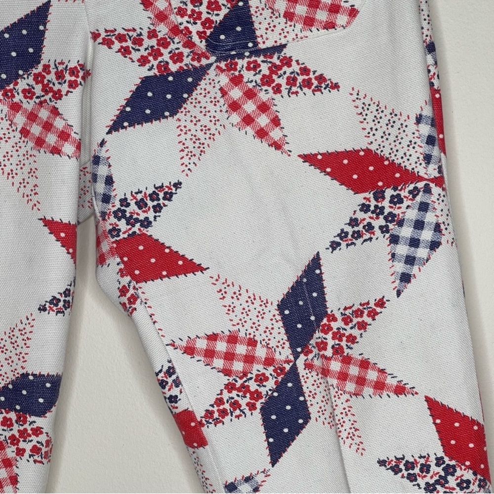 Vintage 70's Lady Wrangler Patchwork Print Pants - Picture 3 of 7